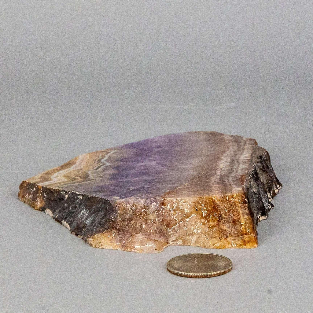 Amethyst Laced Agate Crystal Slab Purple Banded Stone