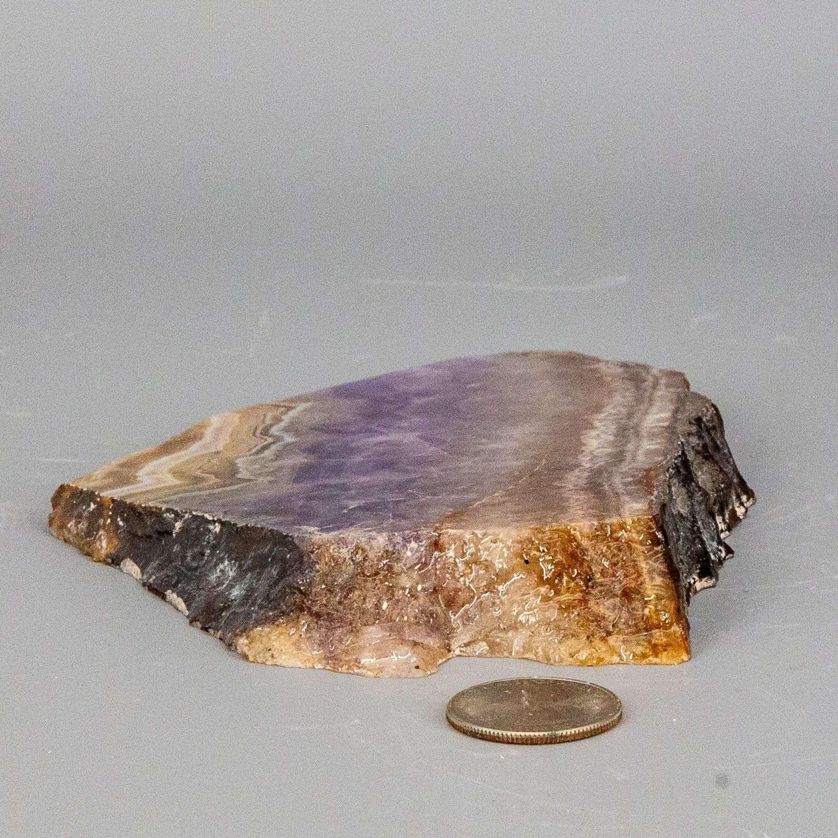 Amethyst Laced Agate Crystal Slab Purple Banded Stone
