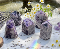 Banded Amethyst Crystal Point Tower Carving Gemstone Home Decor Supply by Amazing Crystals