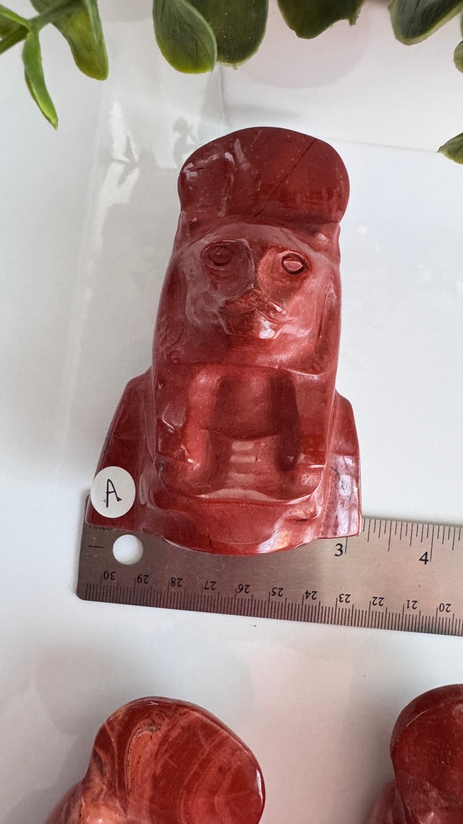Egyptian Sekhmet Goddess Bust, XL Red Jasper, Choose Your Favorite