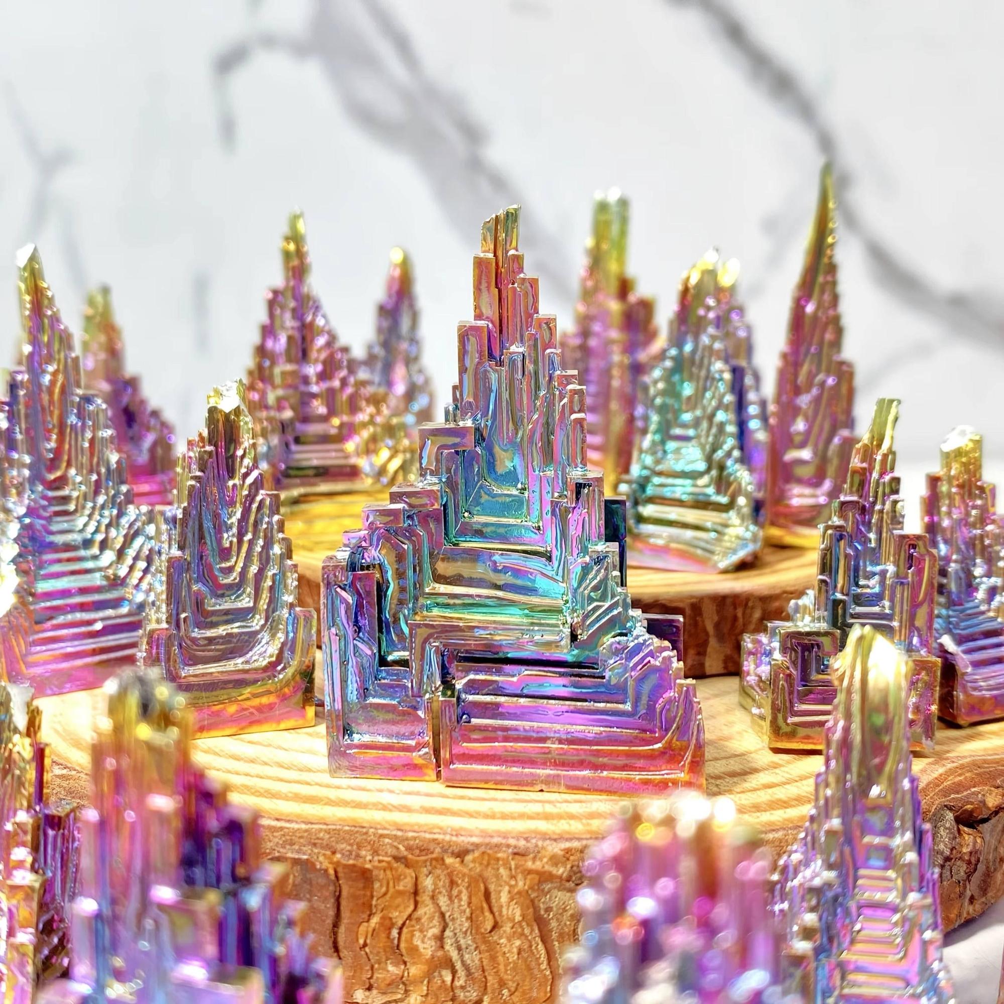 Bismuth Crystal Freeform Castle Iridescent Rainbow