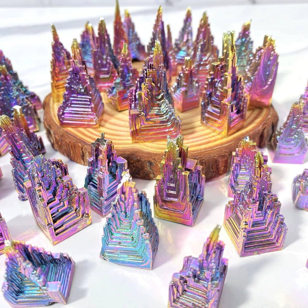 Bismuth Crystal Freeform Castle Iridescent Rainbow