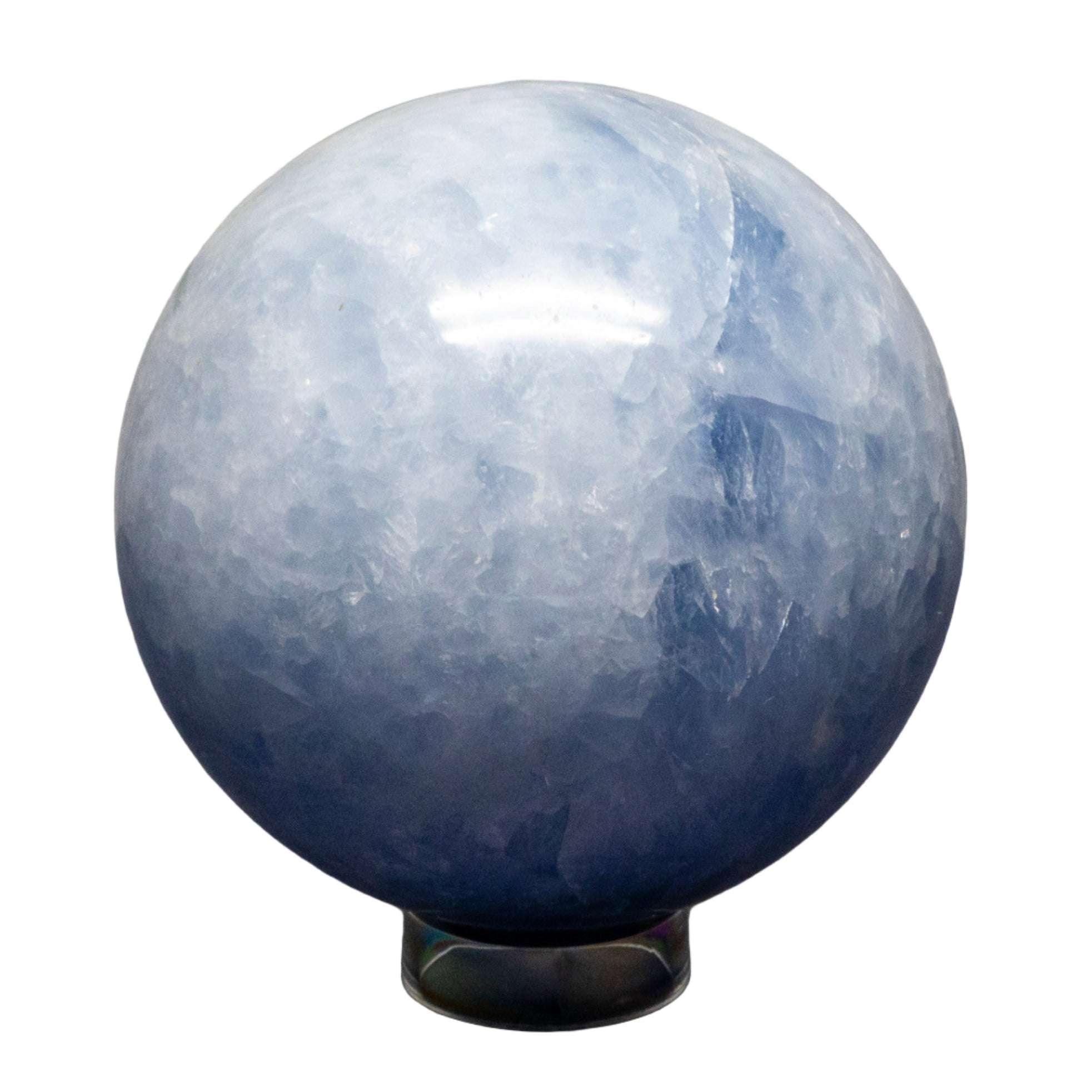 Blue Calcite Crystal Sphere Throat Chakra Calm Stone