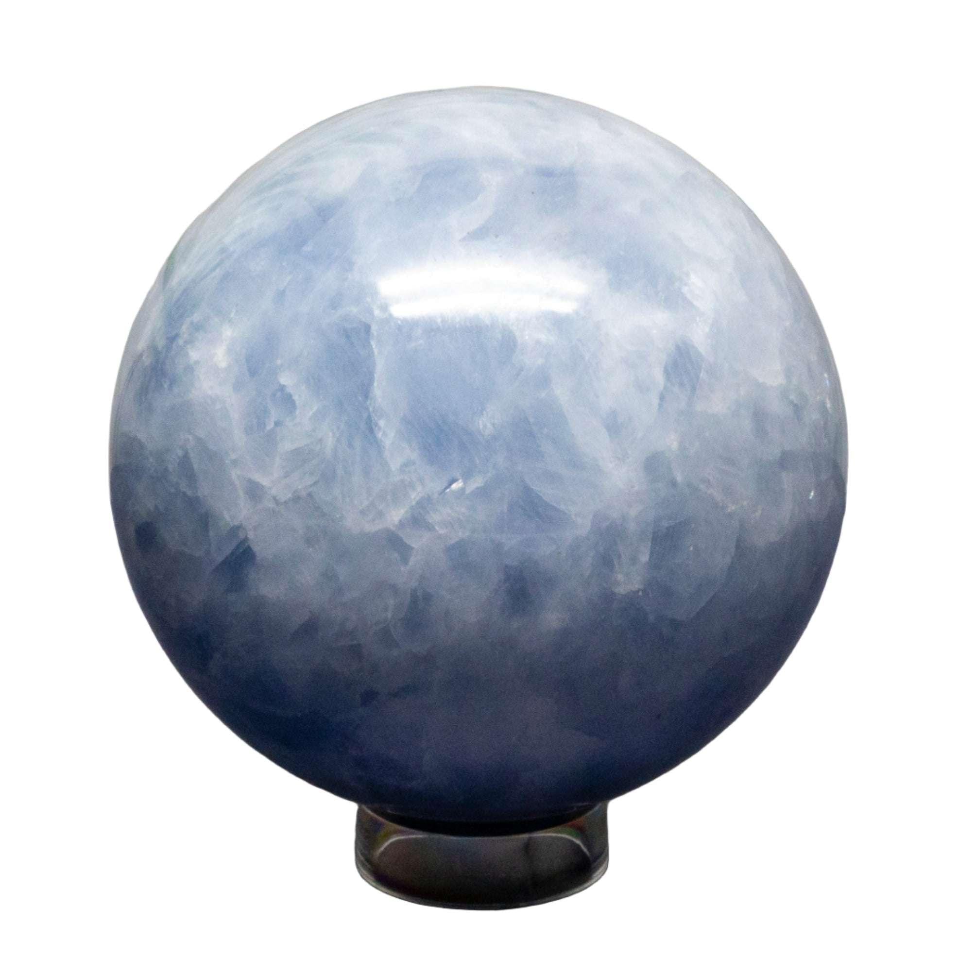 Blue Calcite Crystal Sphere Throat Chakra Calm Stone
