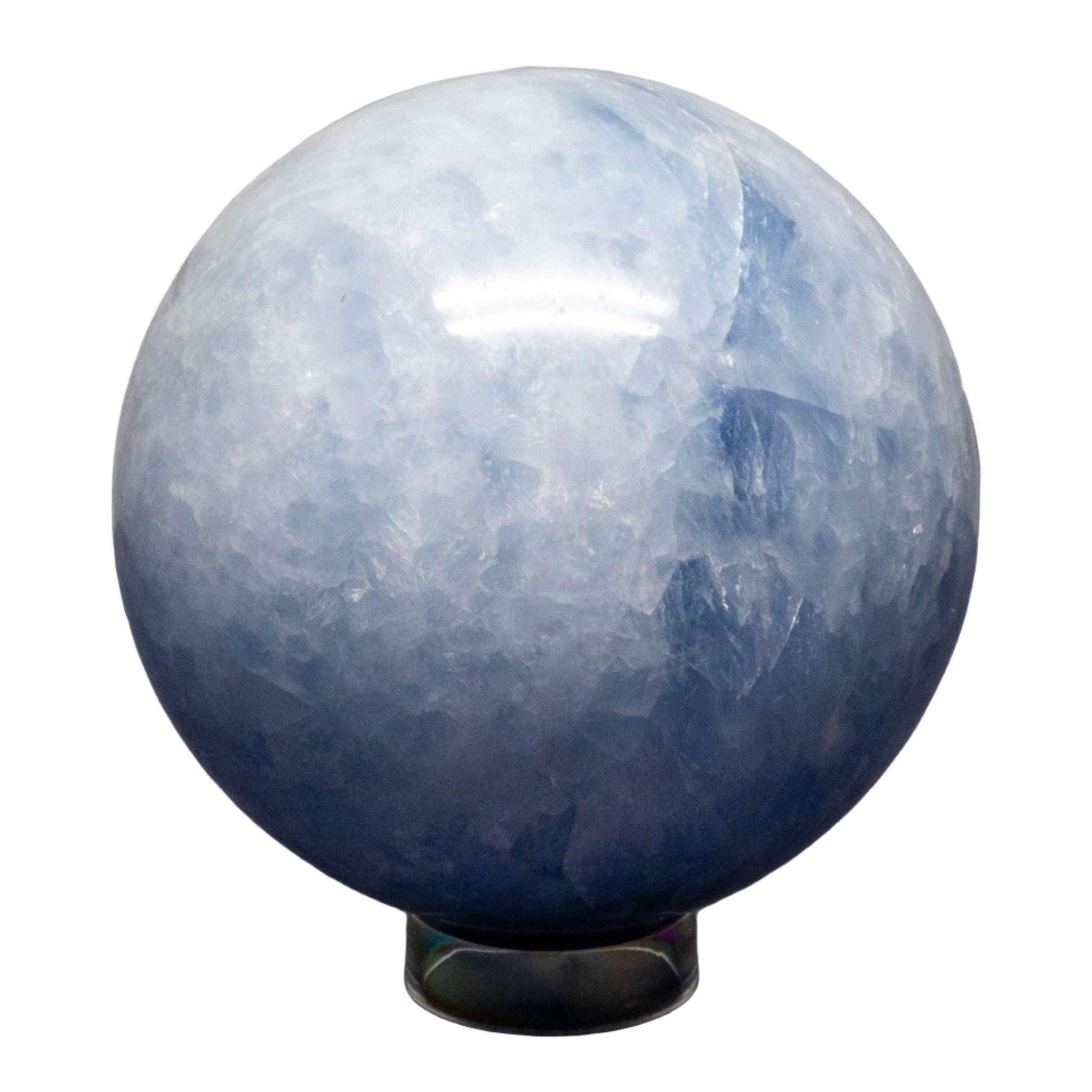 Blue Calcite Crystal Sphere Throat Chakra Calm Stone