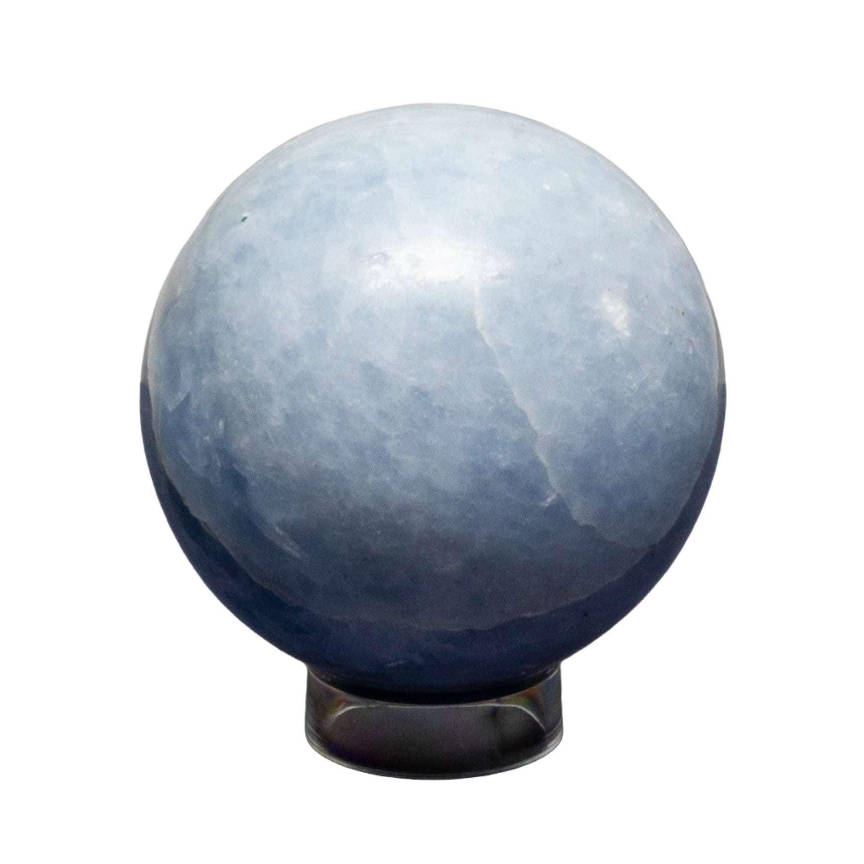 Blue Calcite Crystal Sphere Throat Chakra Calm Stone