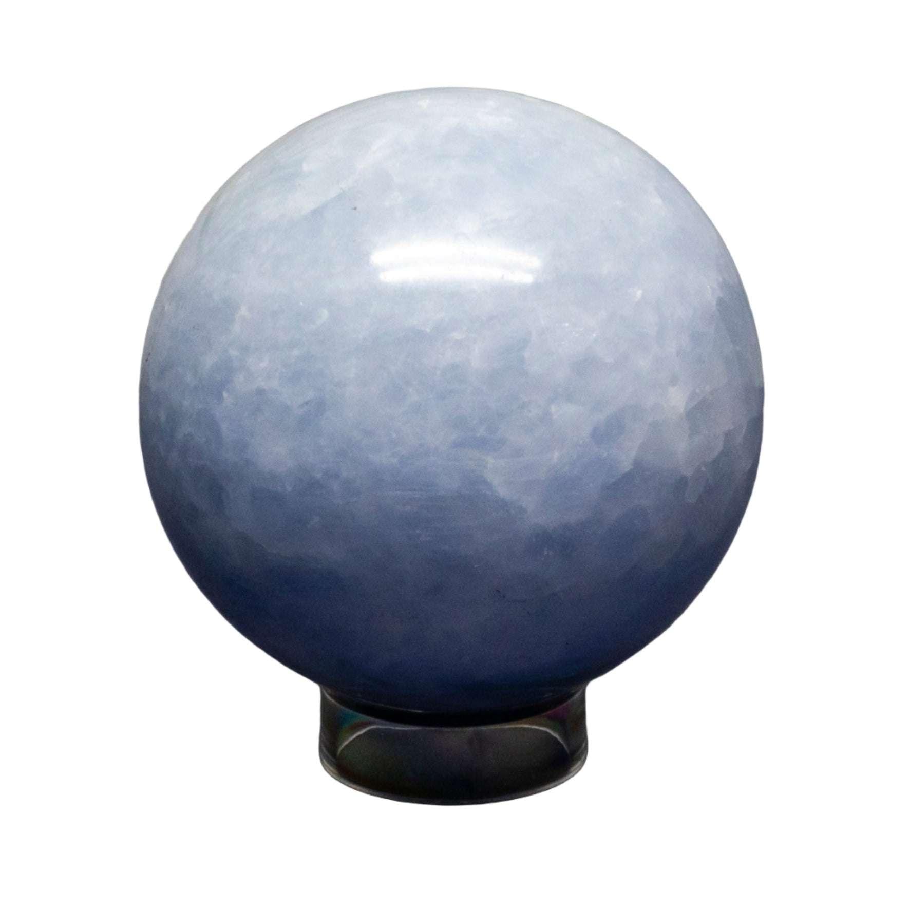 Blue Calcite Crystal Sphere Throat Chakra Calm Stone