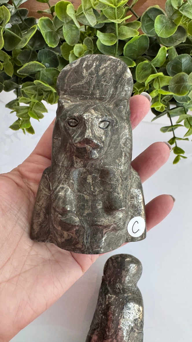 Egyptian Sekhmet Goddess Bust in Pyrite, 2 Sizes Available, Choose Your Favorite