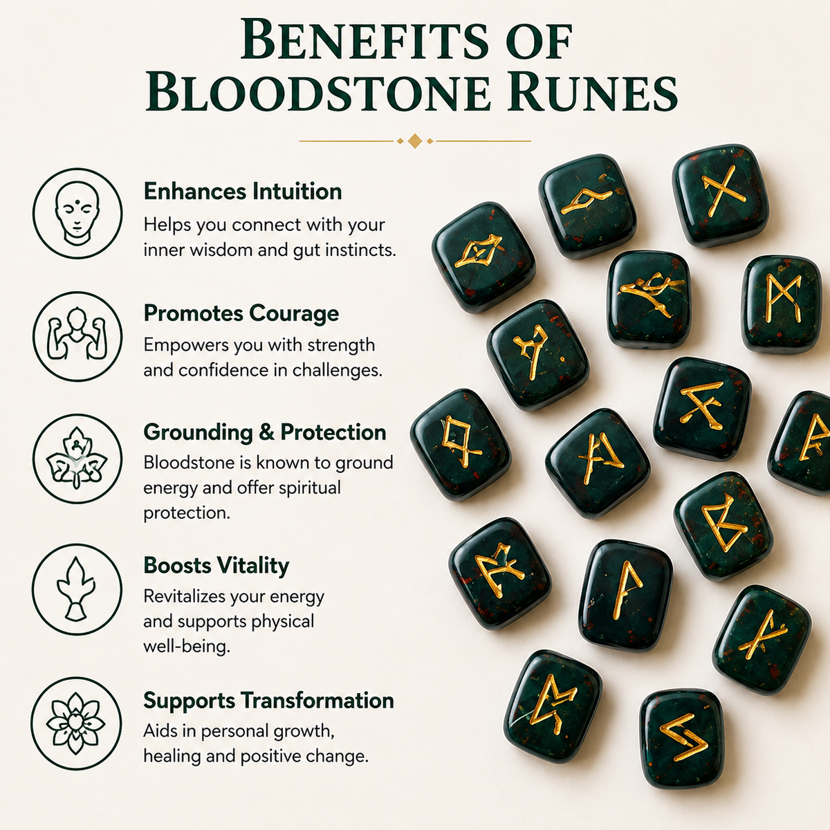 Bloodstone Rune Set  (Protection and Strength)