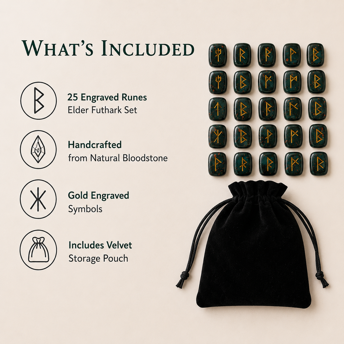 Bloodstone Rune Set  (Protection and Strength)