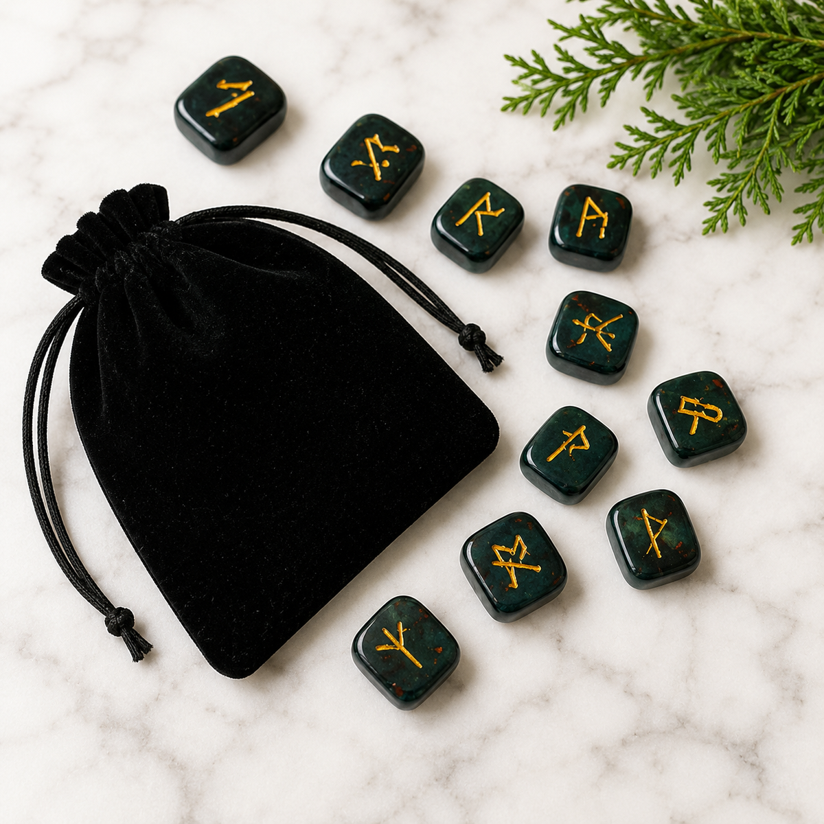 Bloodstone Rune Set  (Protection and Strength)