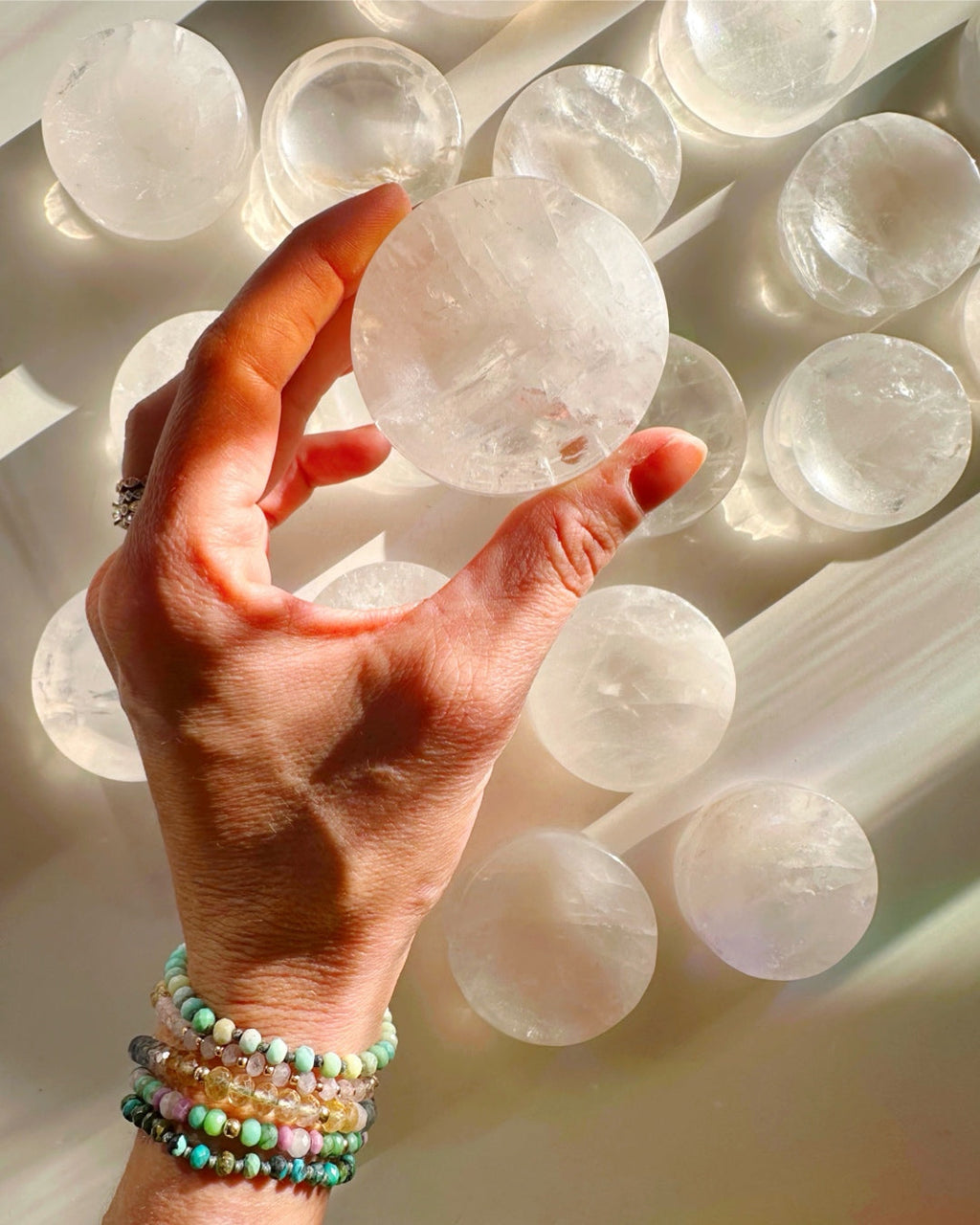 Clear Quartz Sphere Stand/Small Dish by Baltic Mermaid