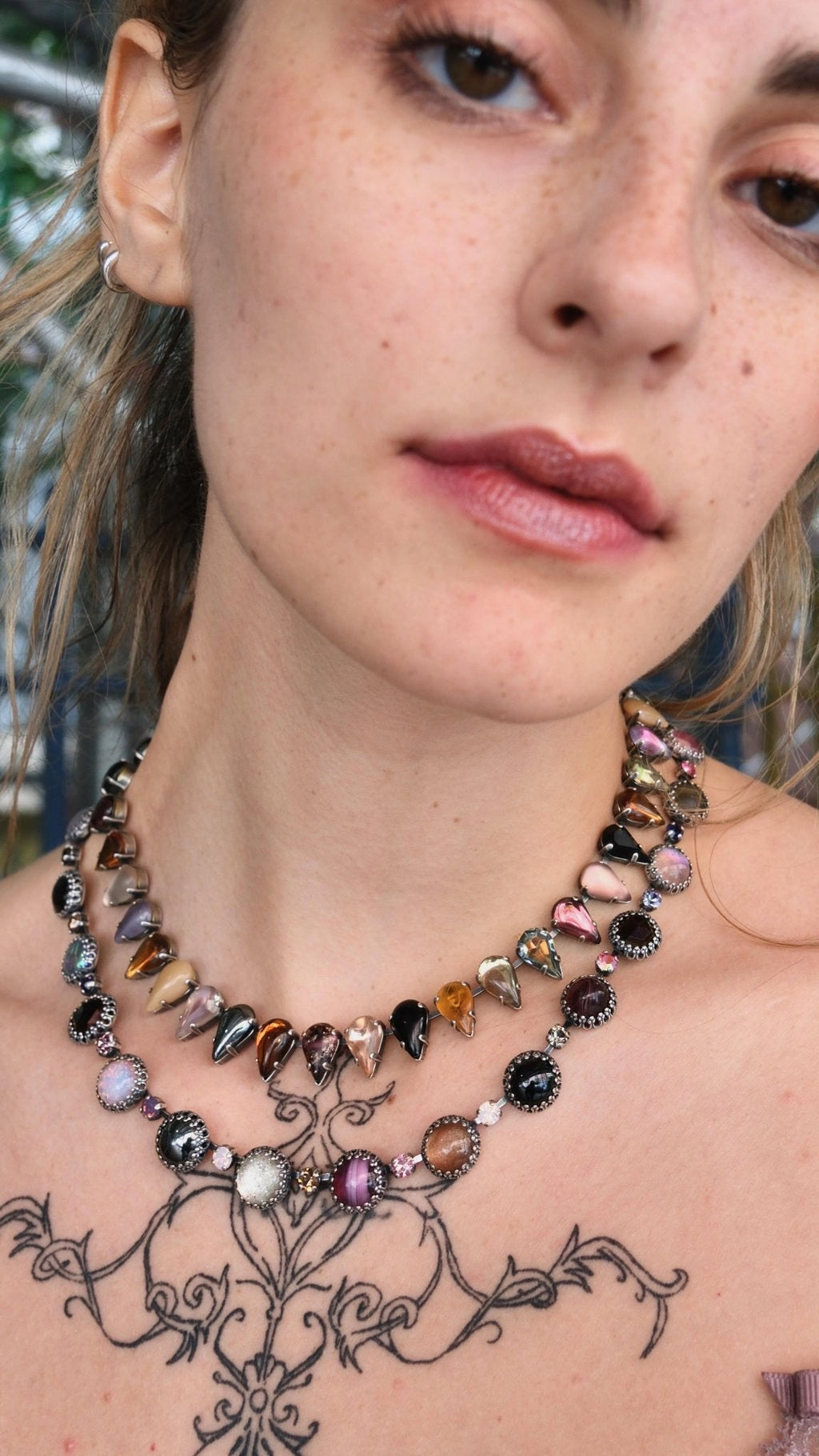 Fang Layering Choker in Punk Rocks (Silver)