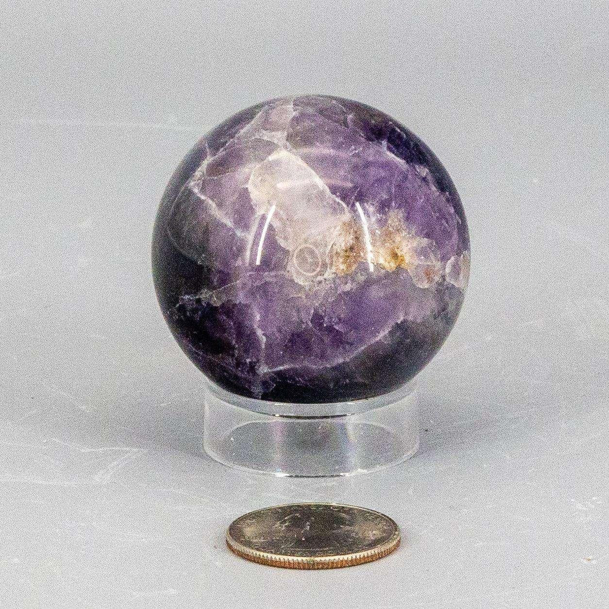 Dream Amethyst Crystal Sphere Chevron Purple Banding