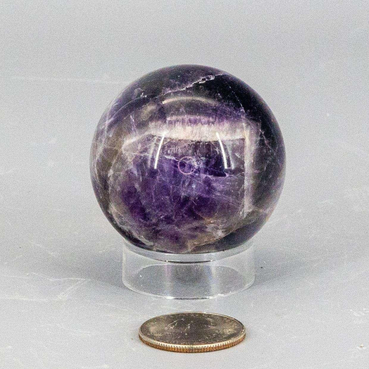 Dream Amethyst Crystal Sphere Chevron Purple Banding
