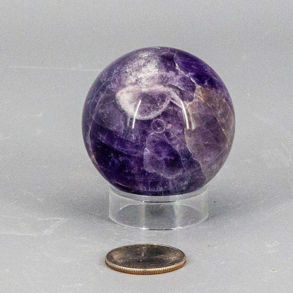 Dream Amethyst Crystal Sphere Chevron Purple Banding
