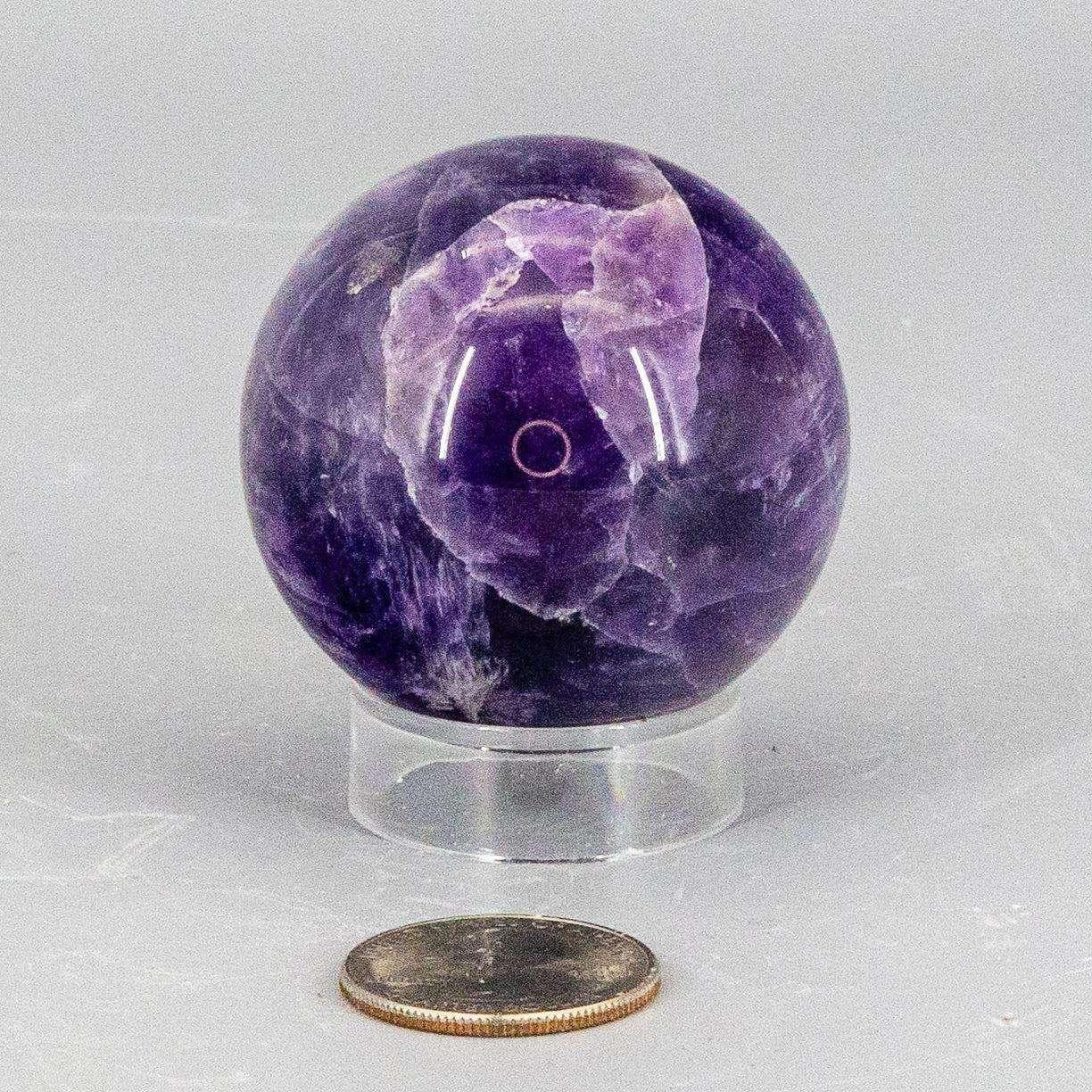 Dream Amethyst Crystal Sphere Chevron Purple Banding