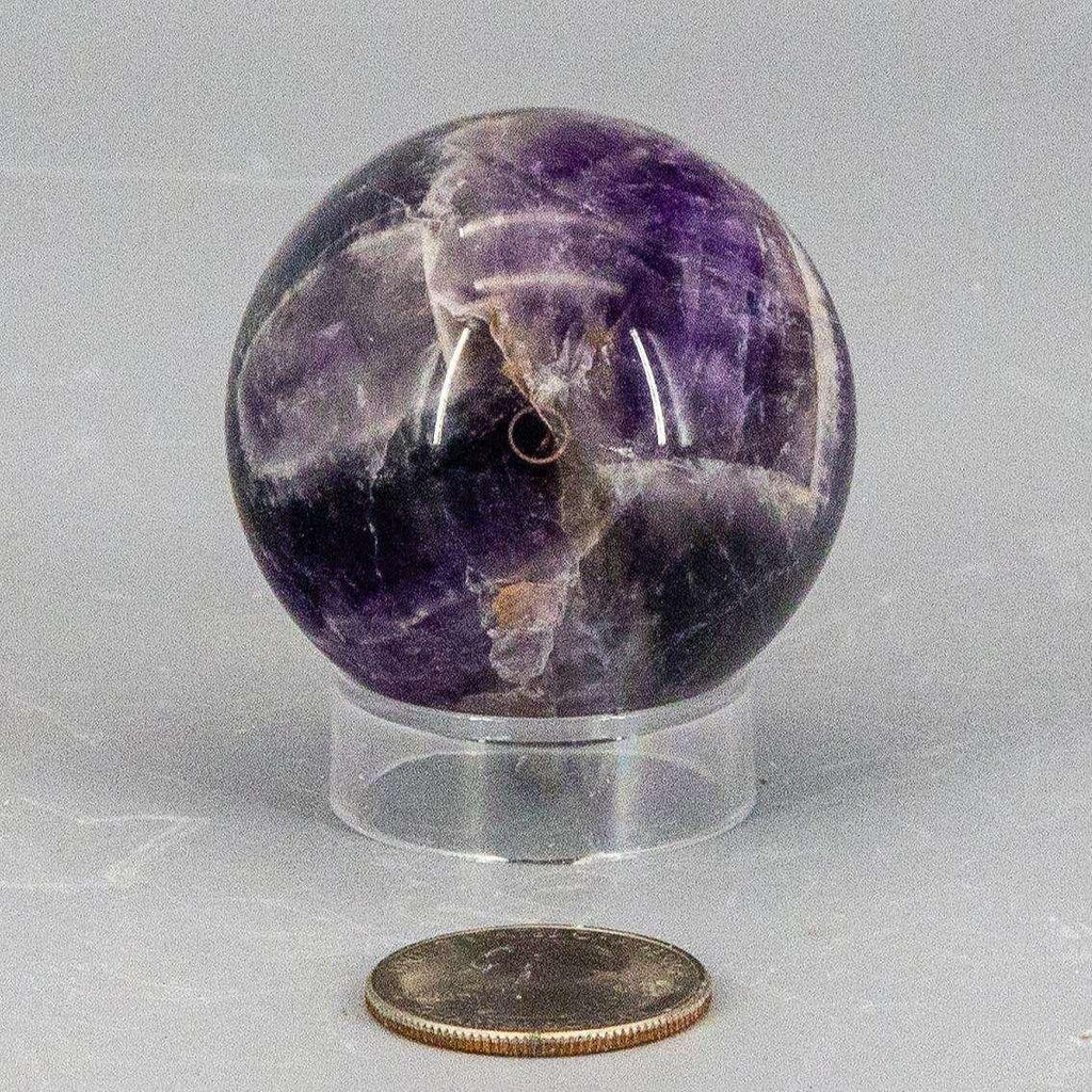 Dream Amethyst Crystal Sphere Chevron Purple Banding