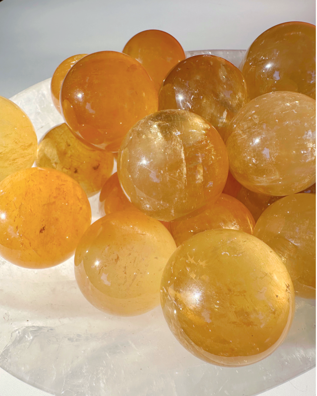 Honey Optic Calcite Spheres - AAA by Baltic Mermaid