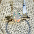 Ethiopian Opal Oval Ribbon-Bypass Ring – Sterling Silver – Size 8 by Sacred Crystals