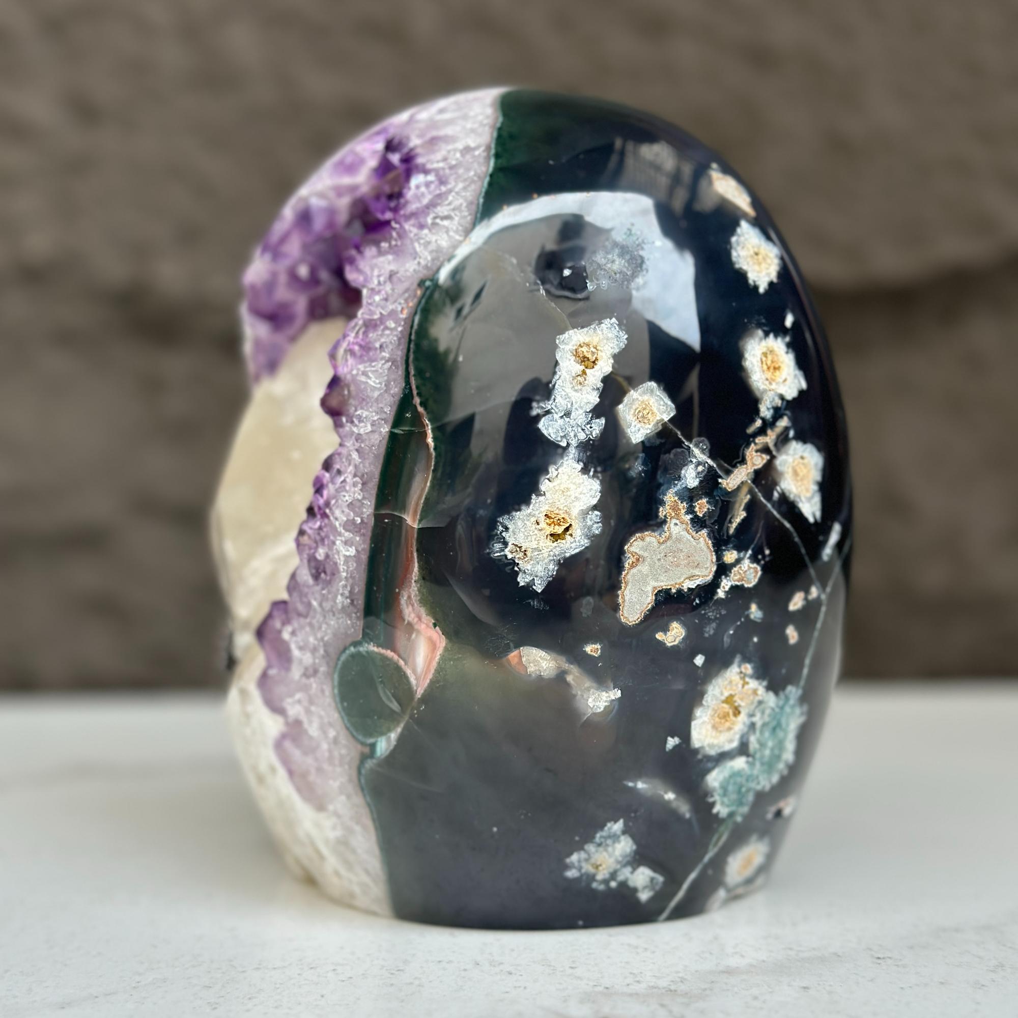Large Uruguayan Quartz Geode Egg by DeepPurpleProject