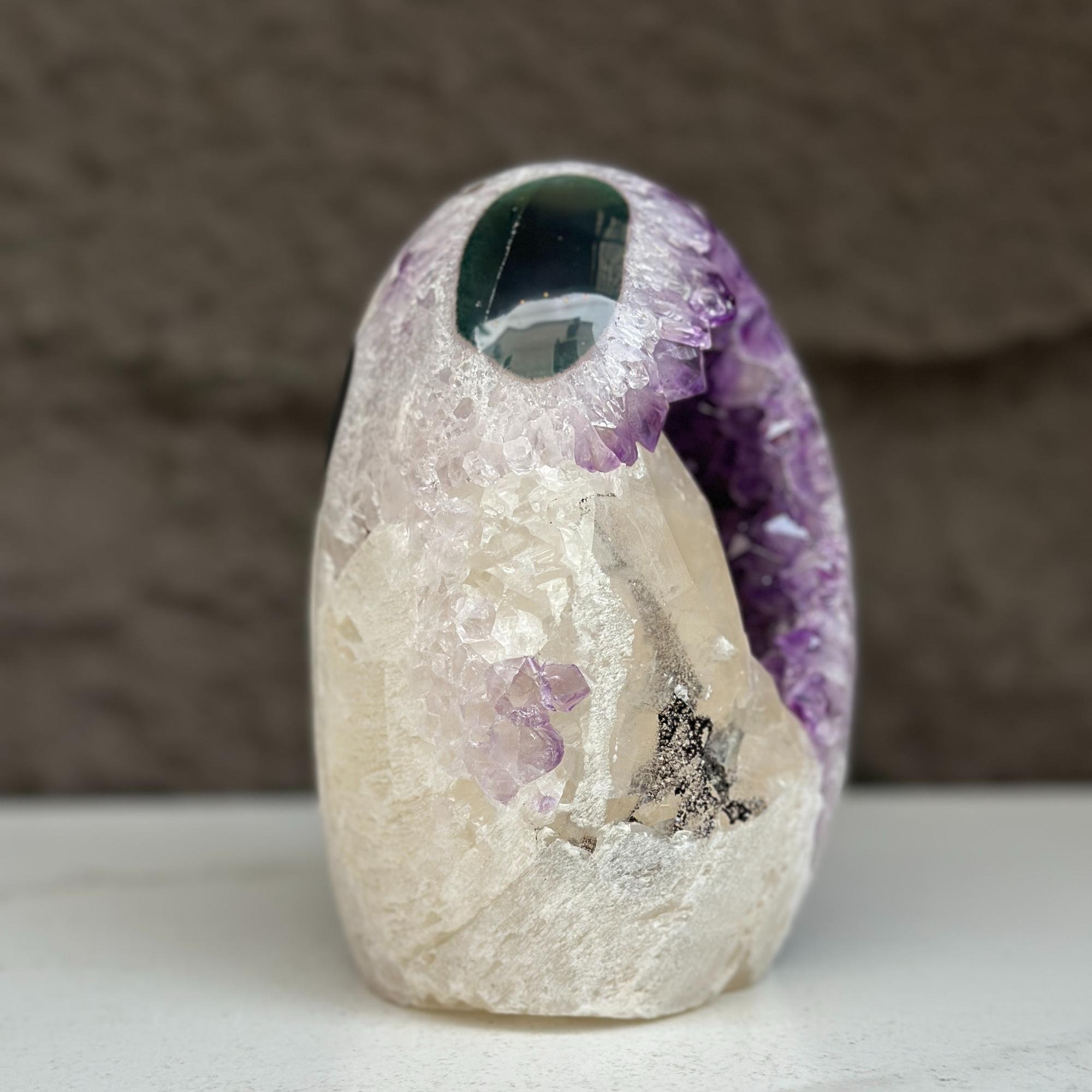 Large Uruguayan Quartz Geode Egg by DeepPurpleProject