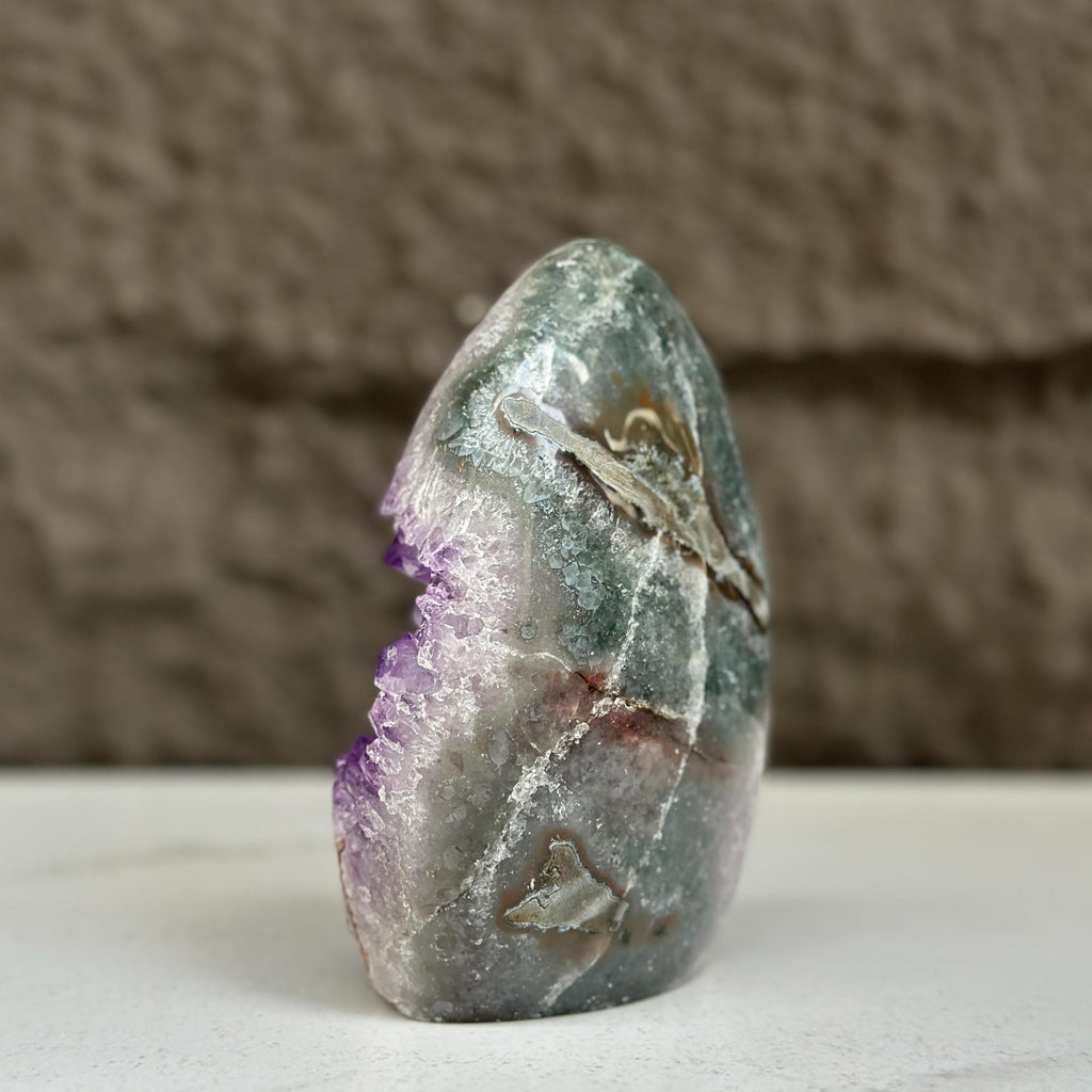 Natural Quartz Amethyst Geode Egg