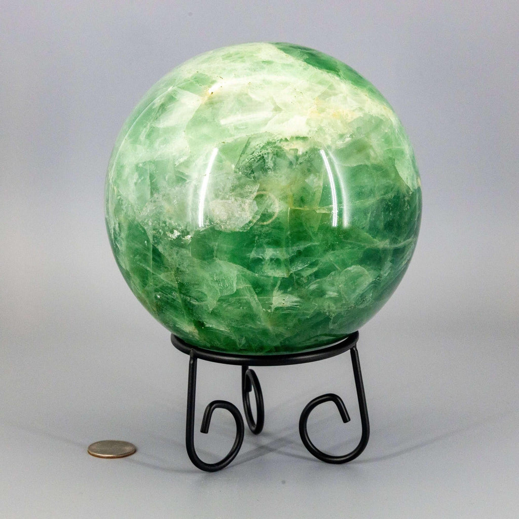 Green Fluorite Crystal Sphere for Clarity & Heart Chakra