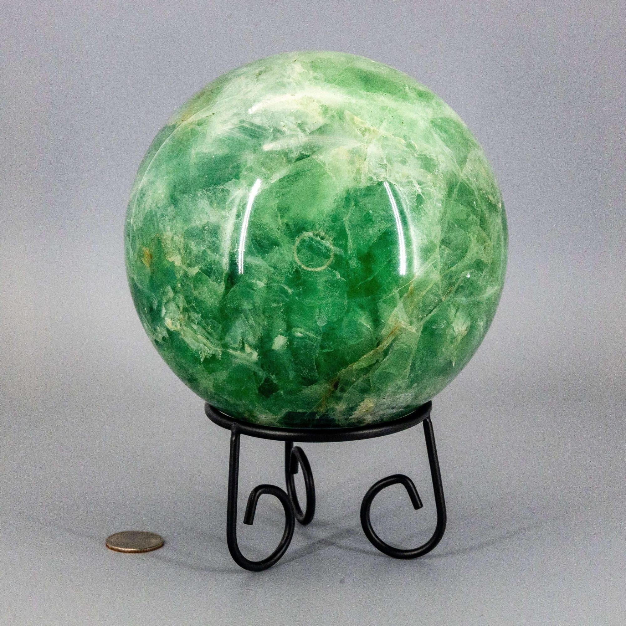 Green Fluorite Crystal Sphere for Clarity & Heart Chakra
