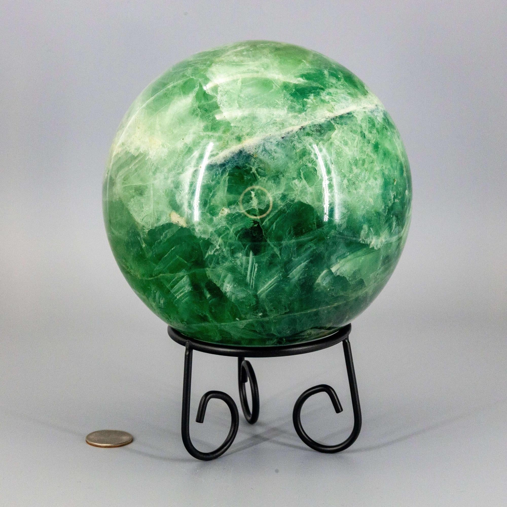 Green Fluorite Crystal Sphere for Clarity & Heart Chakra