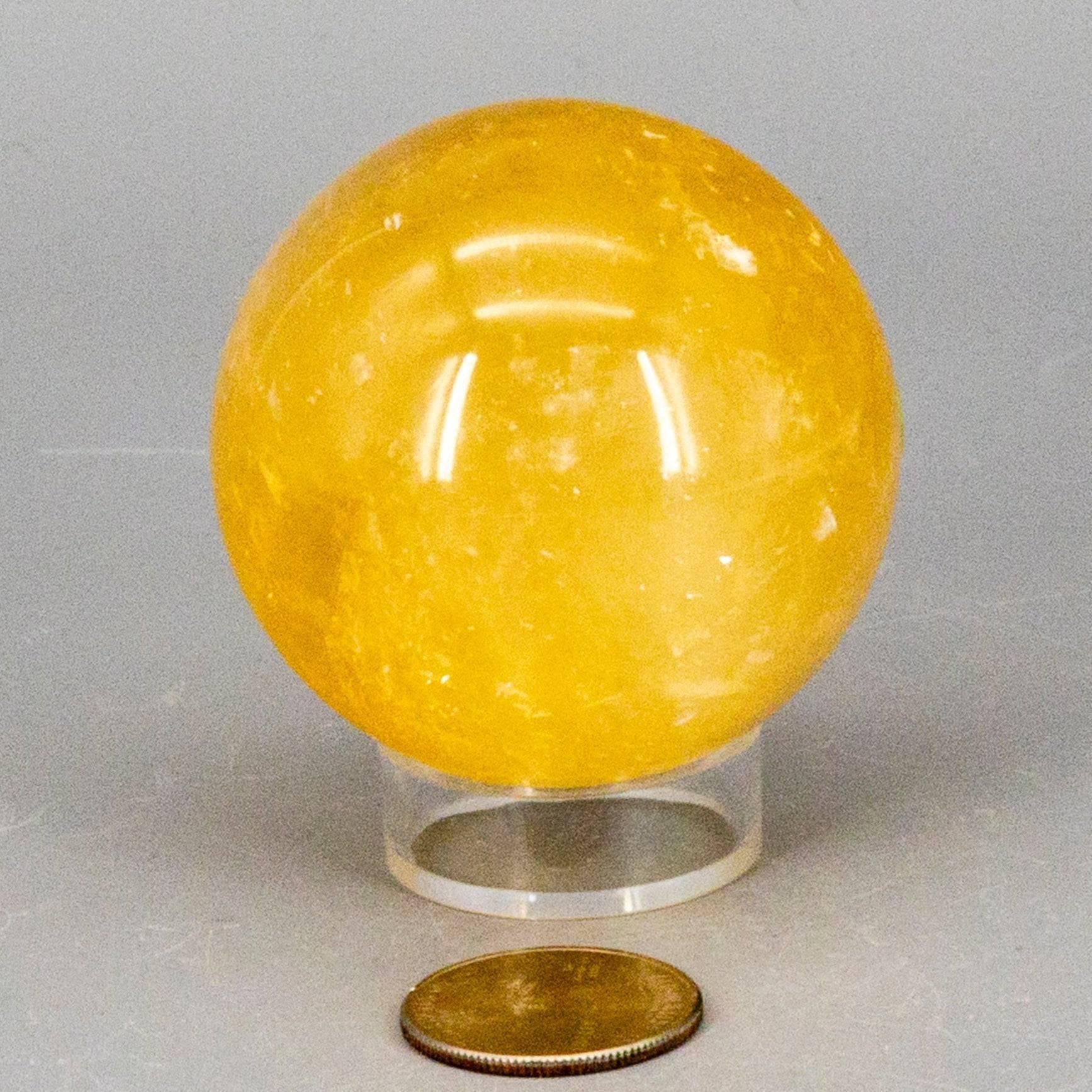 Honey Calcite Sphere 54mm and 56mm Warm Golden Crystal