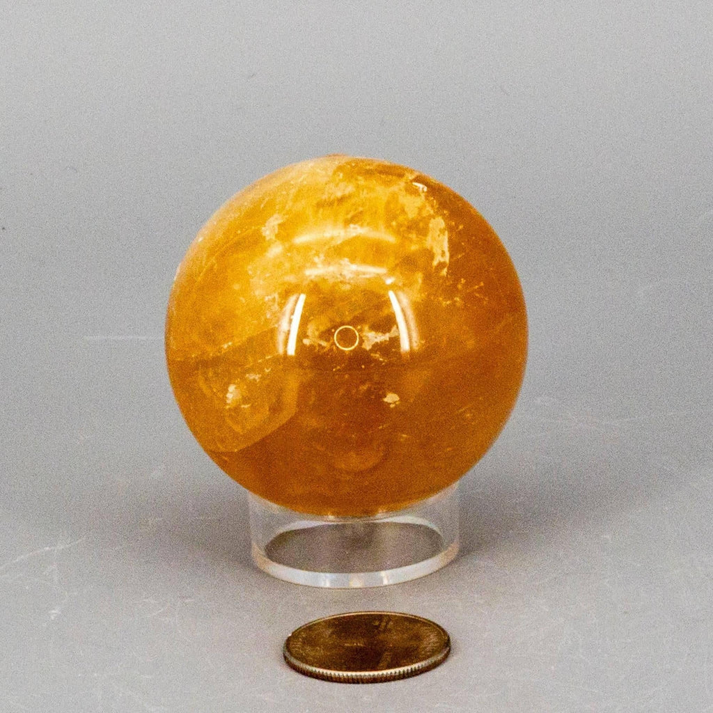 Honey Calcite Sphere 54mm and 56mm Warm Golden Crystal