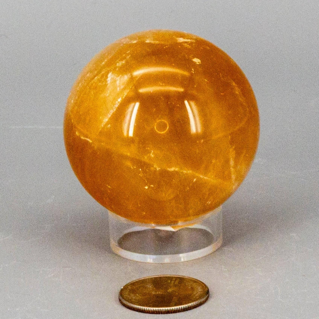 Honey Calcite Sphere 54mm and 56mm Warm Golden Crystal