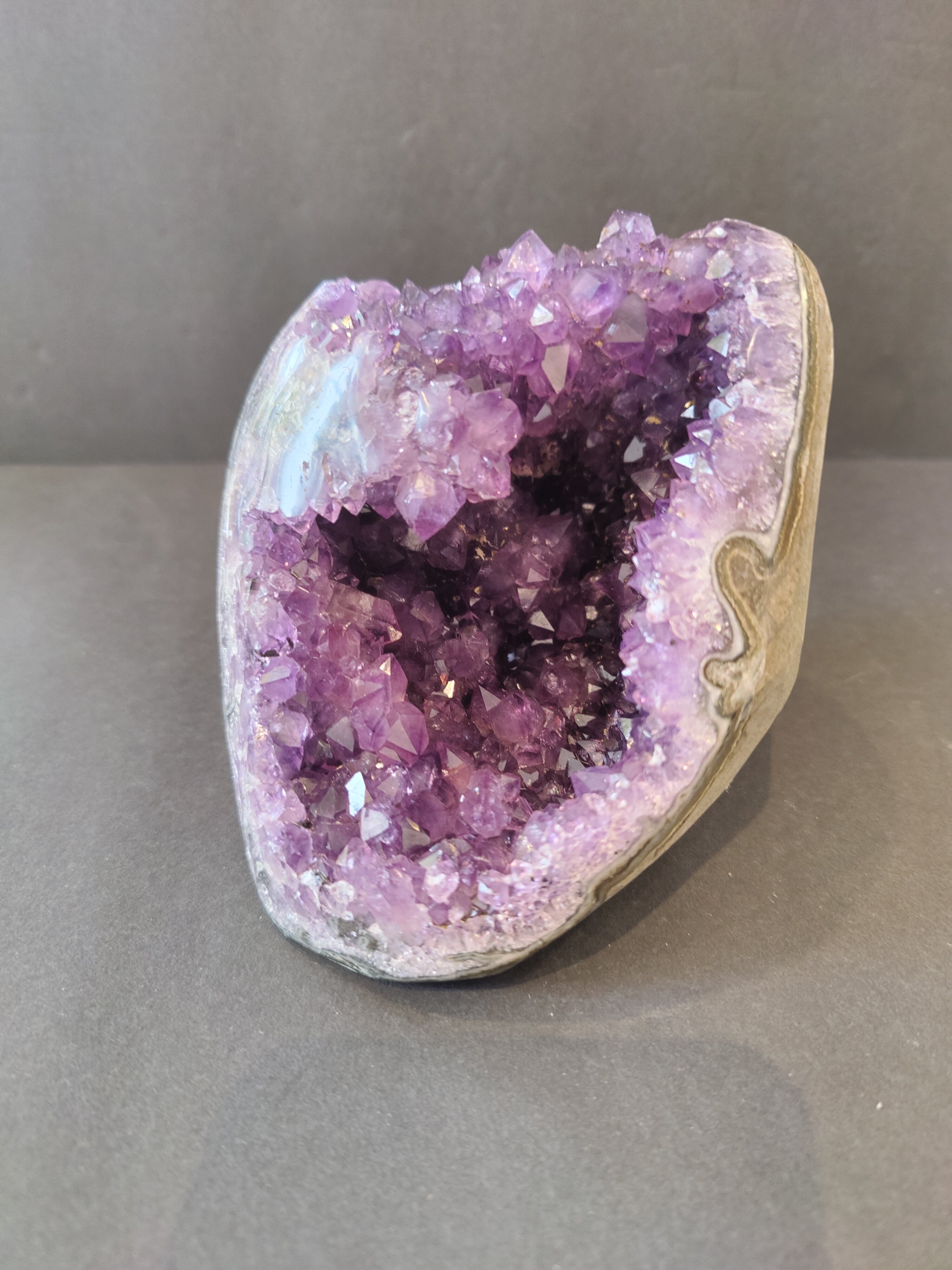 Amethyst Geode with Stalactite Formation Sculpture by Rare Earth Gallery