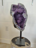 Amethyst Geode Sculpture with Wrought Iron Display Stand by Rare Earth Gallery