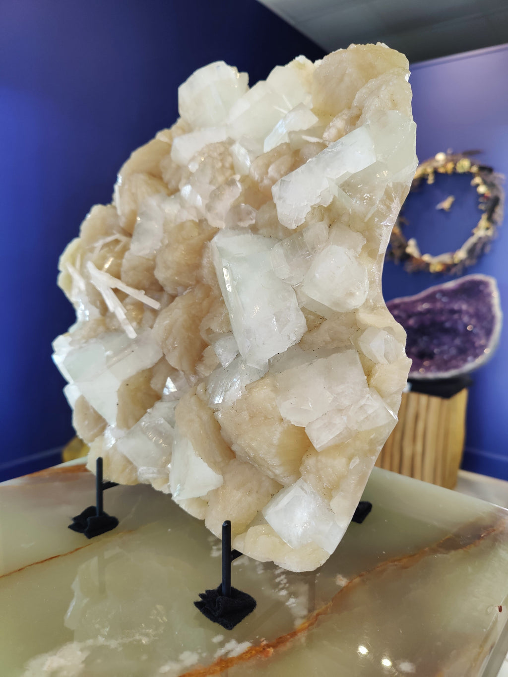 Clear Apophyllite Cubes with Stilbite & Scolecite Cabinet Specimen 7,245g by Rare Earth Gallery
