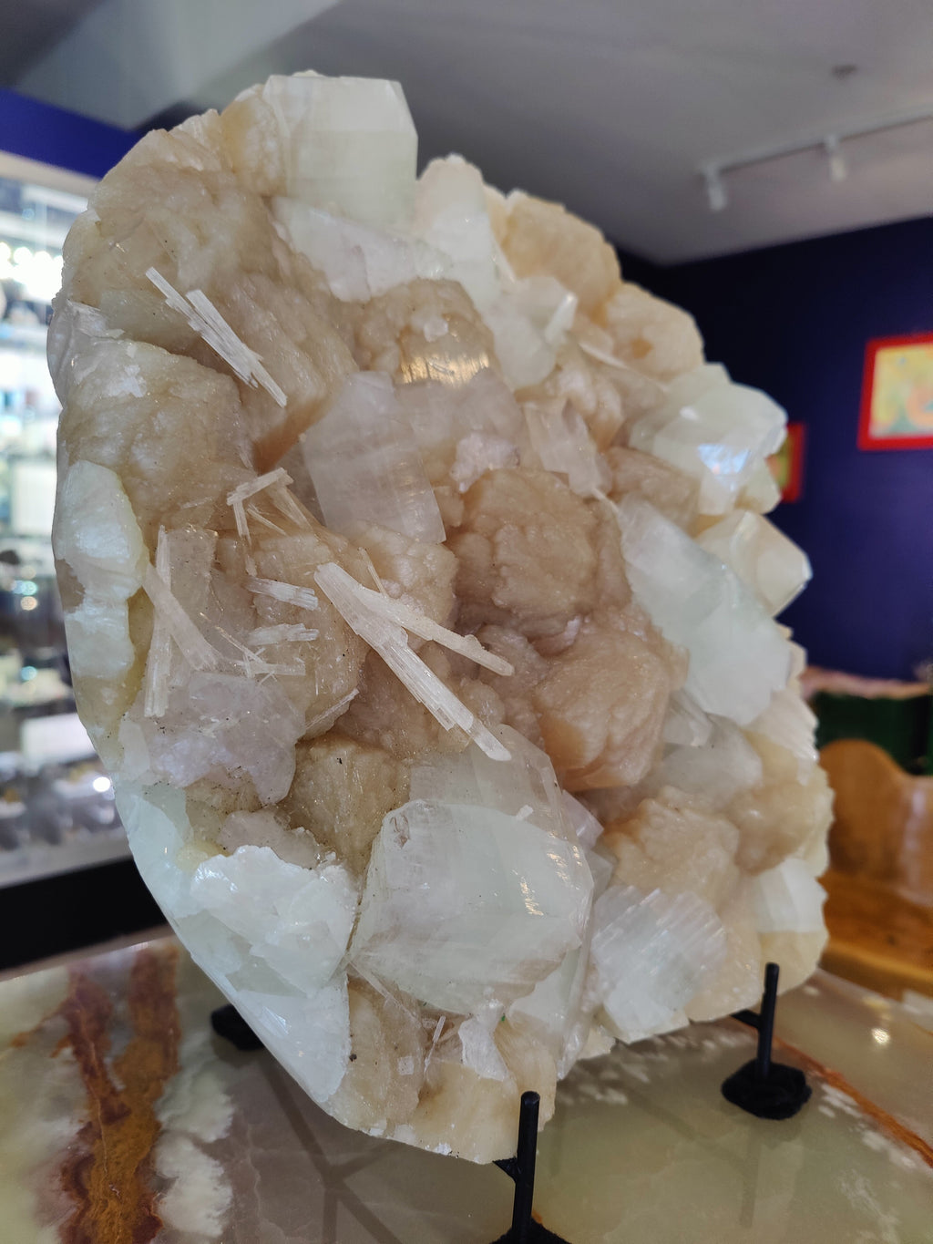 Clear Apophyllite Cubes with Stilbite & Scolecite Cabinet Specimen 7,245g by Rare Earth Gallery