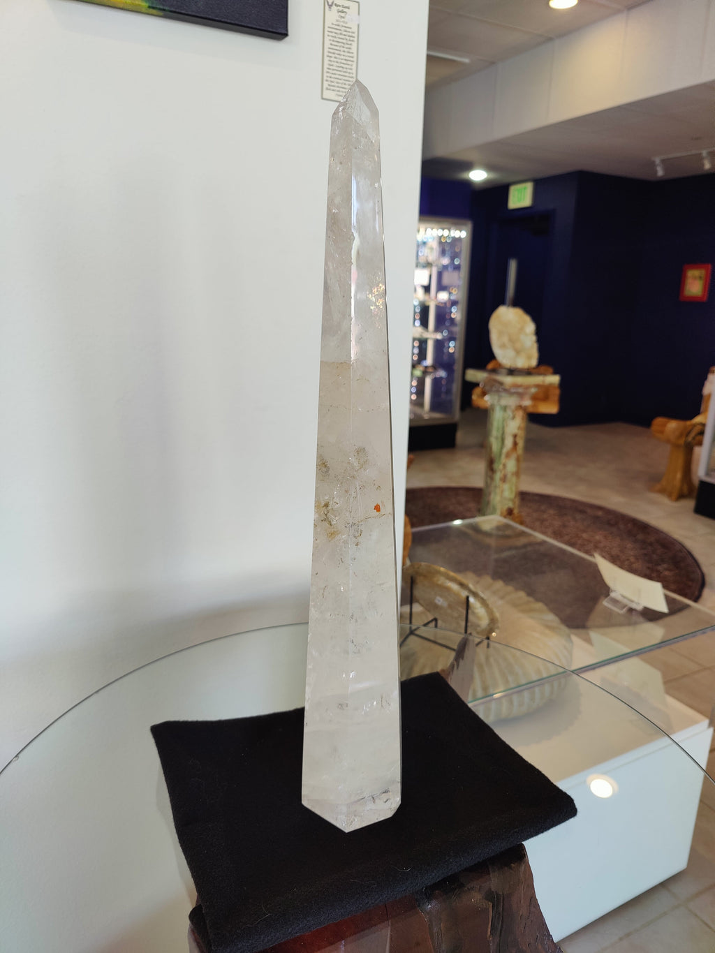 Clear Quartz Polished Obelisk Sculpture 3.35kg 20.5"