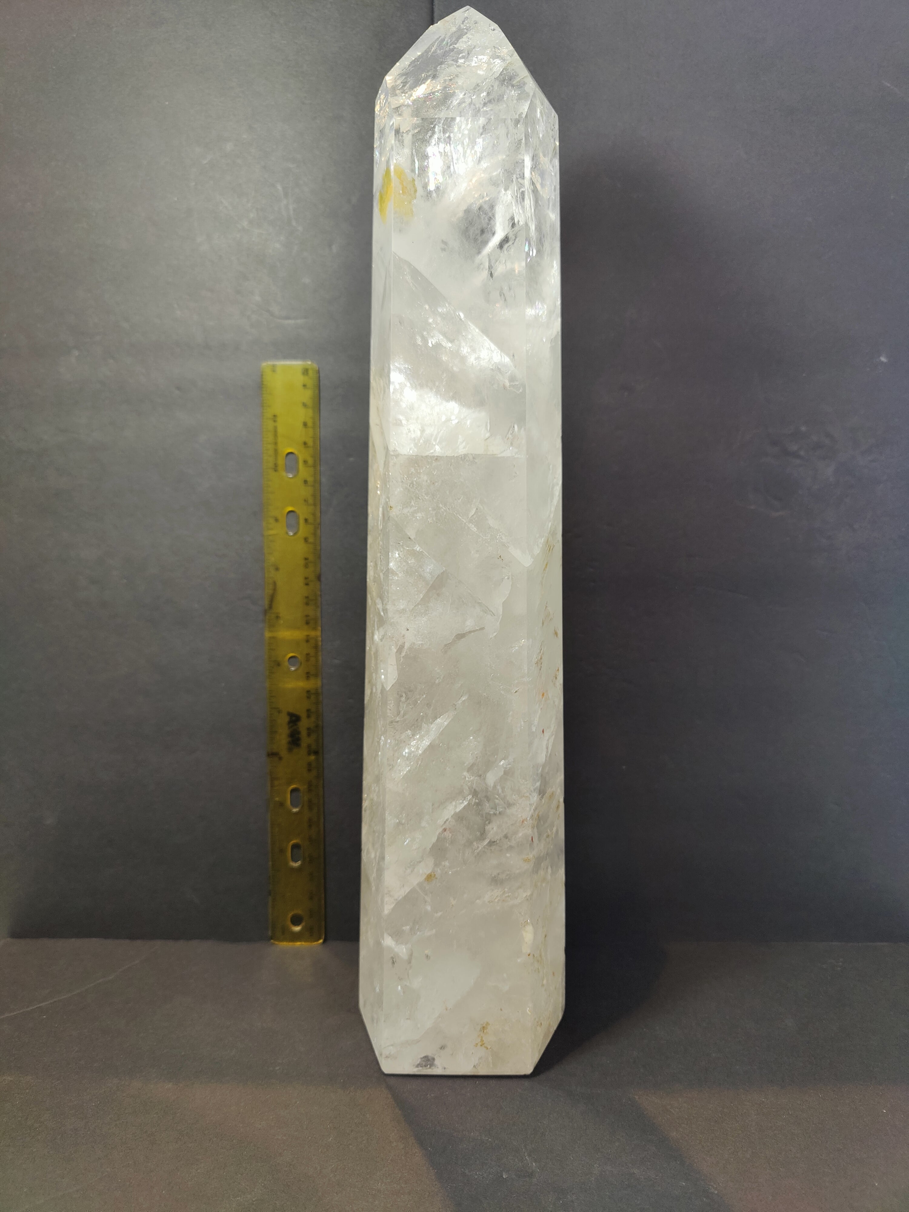 Clear Quartz Polished Obelisk 5.35kg 17.5" by Rare Earth Gallery