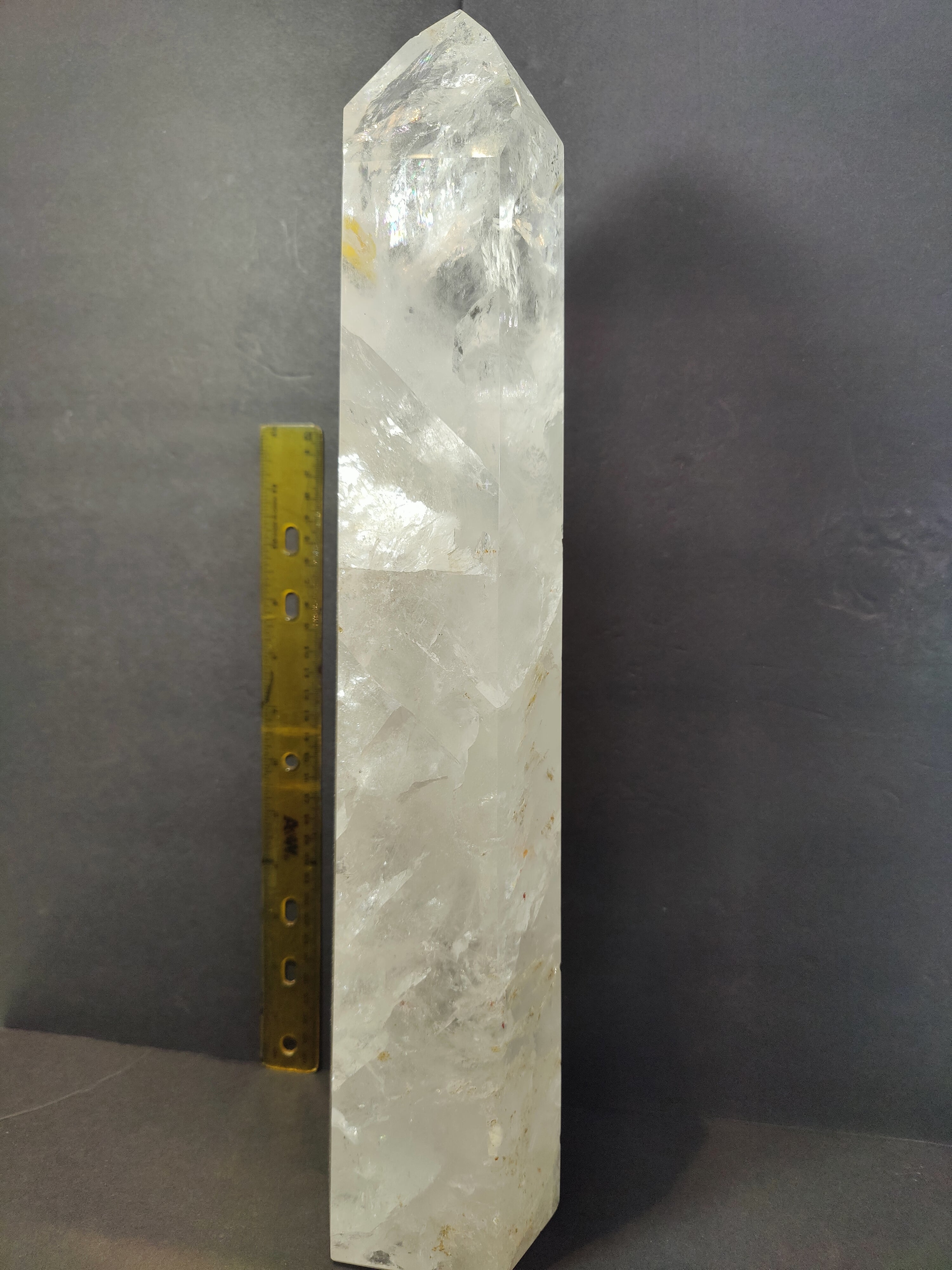 Clear Quartz Polished Obelisk 5.35kg 17.5" by Rare Earth Gallery