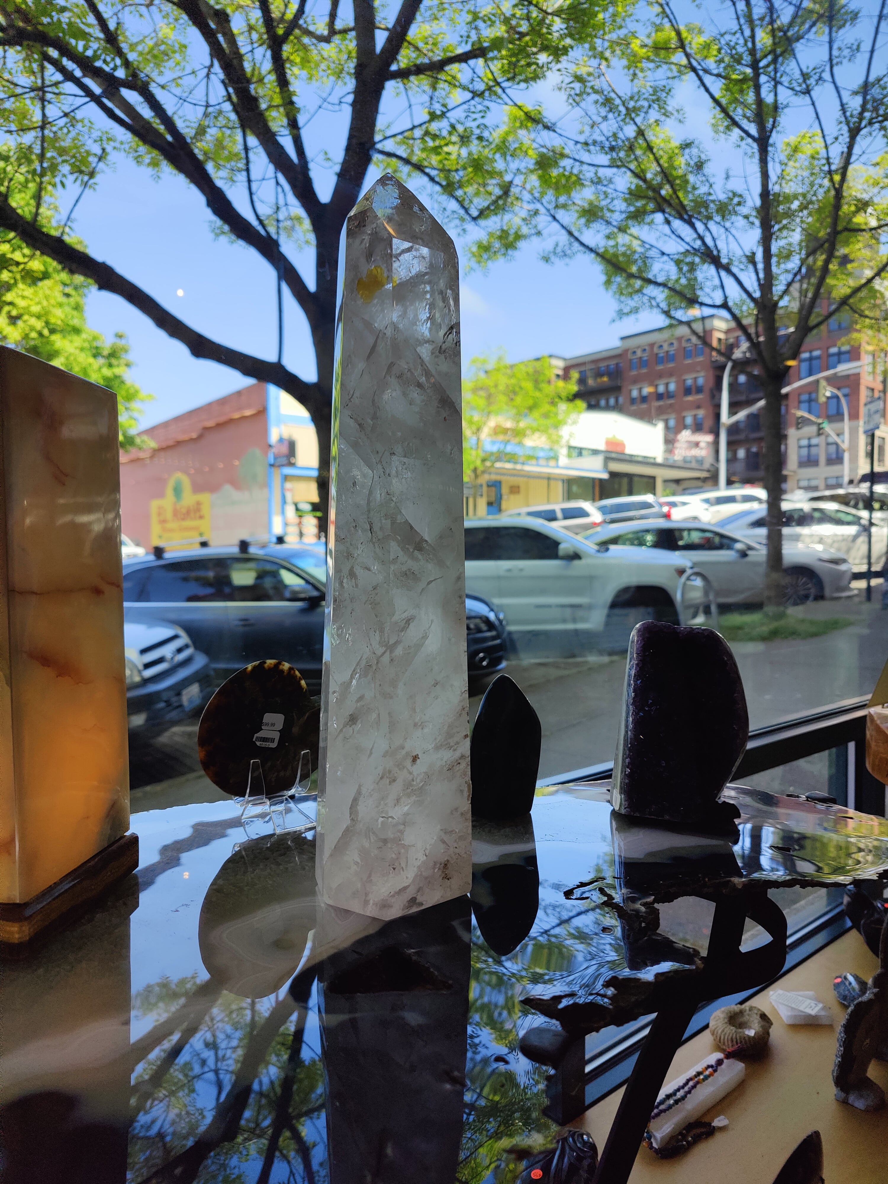 Clear Quartz Polished Obelisk 5.35kg 17.5" by Rare Earth Gallery