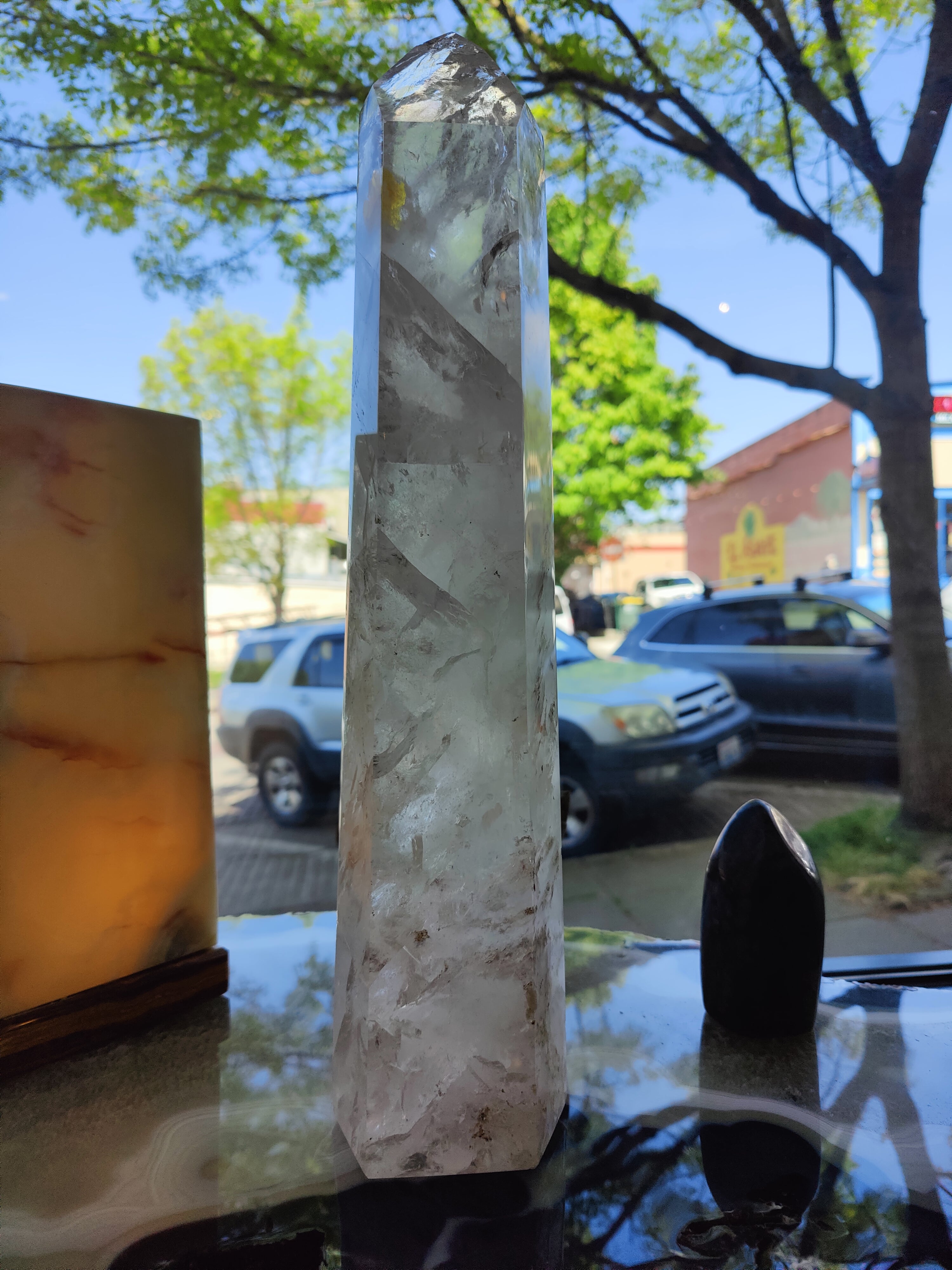 Clear Quartz Polished Obelisk 5.35kg 17.5" by Rare Earth Gallery
