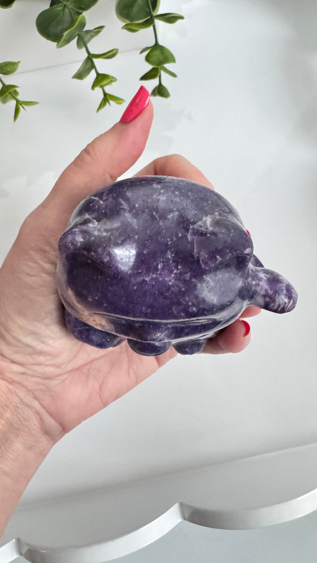 XL Lepidolite Crystal Lucky Cat, Maneki Neko, Fortune Cat 4"