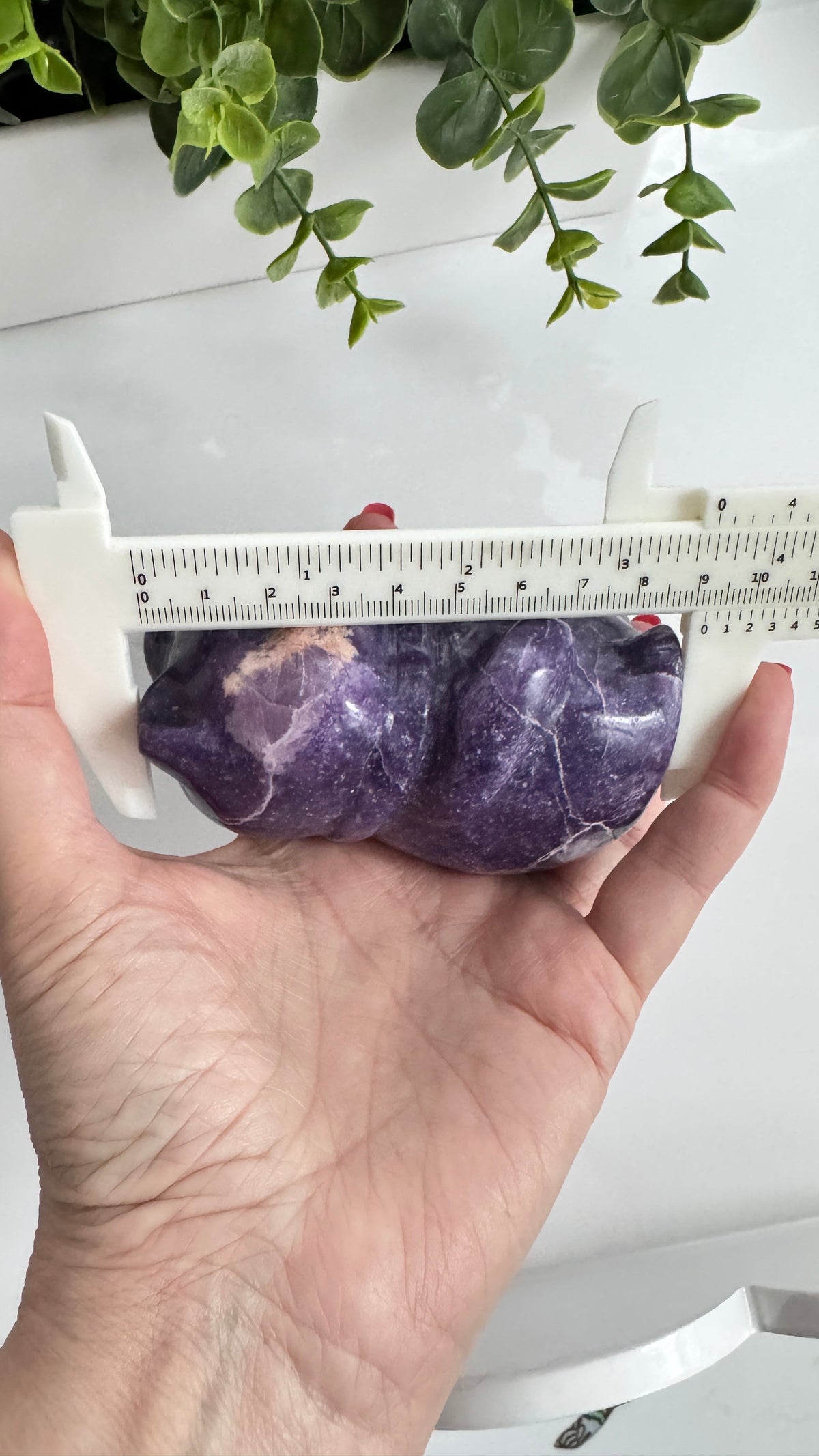 XL Lepidolite Crystal Lucky Cat, Maneki Neko, Fortune Cat 4"