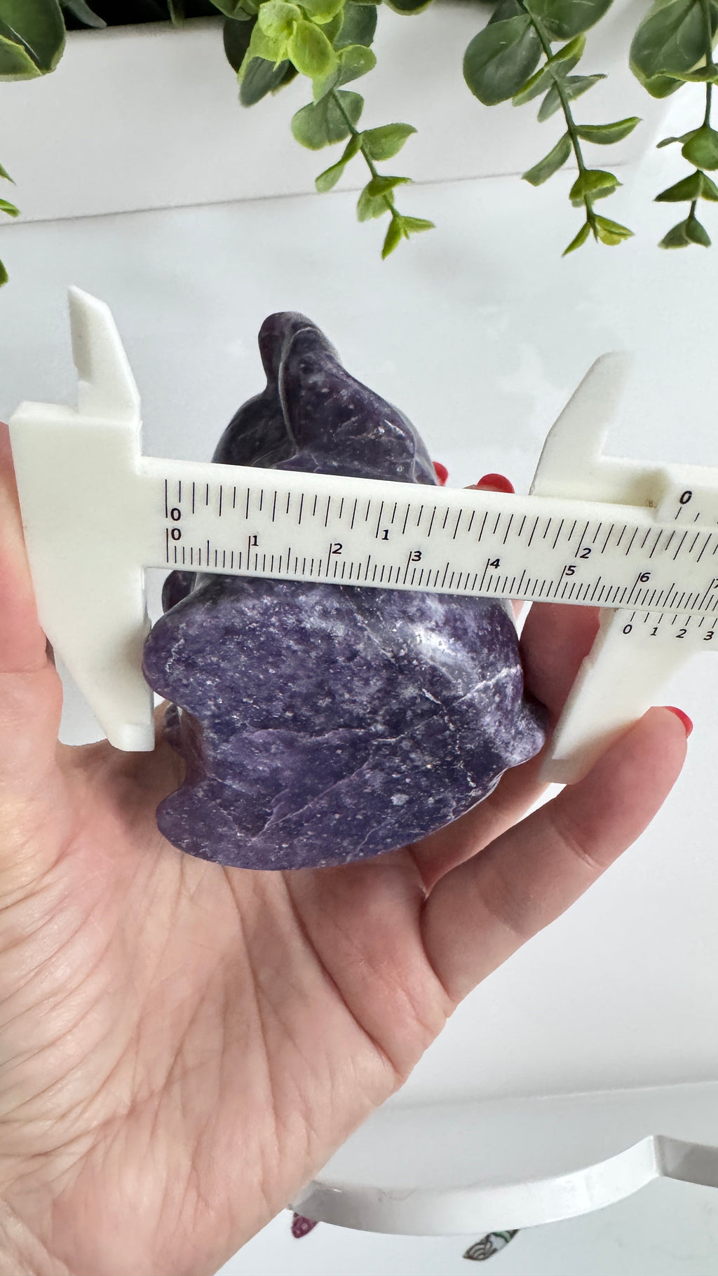 XL Lepidolite Crystal Lucky Cat, Maneki Neko, Fortune Cat 4"