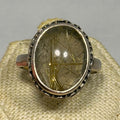 Golden Rutile Quartz Ring Size 9 (07.6050) by Sacred Crystals
