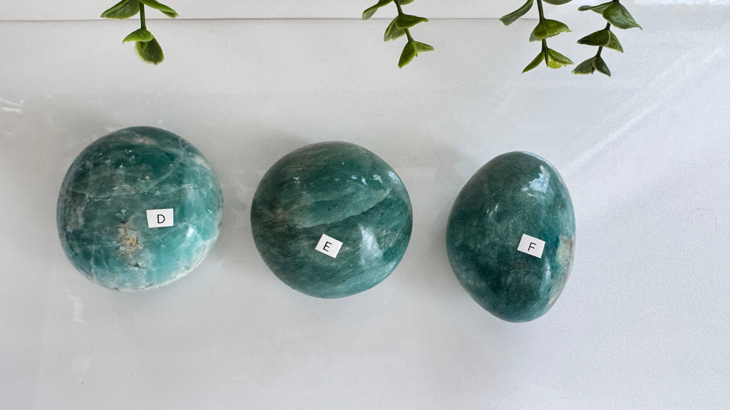 Amazonite Palm Stone for Truth and Harmony XL