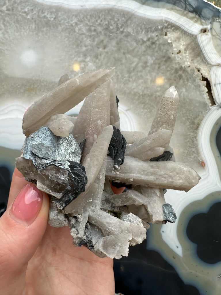Dogtooth Calcite Cluster with Mica by Rare Earth Gallery