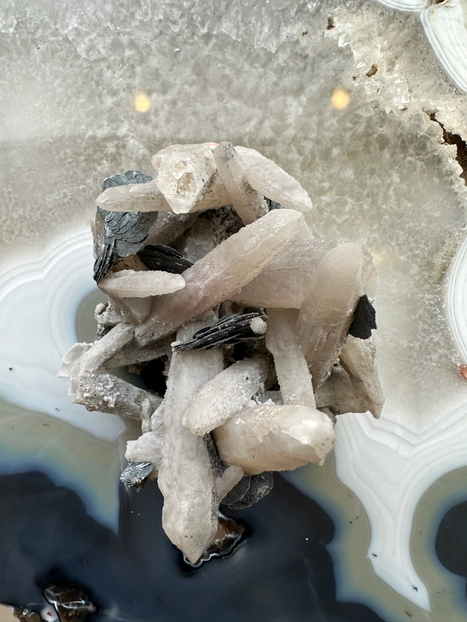 Dogtooth Calcite Cluster with Mica by Rare Earth Gallery