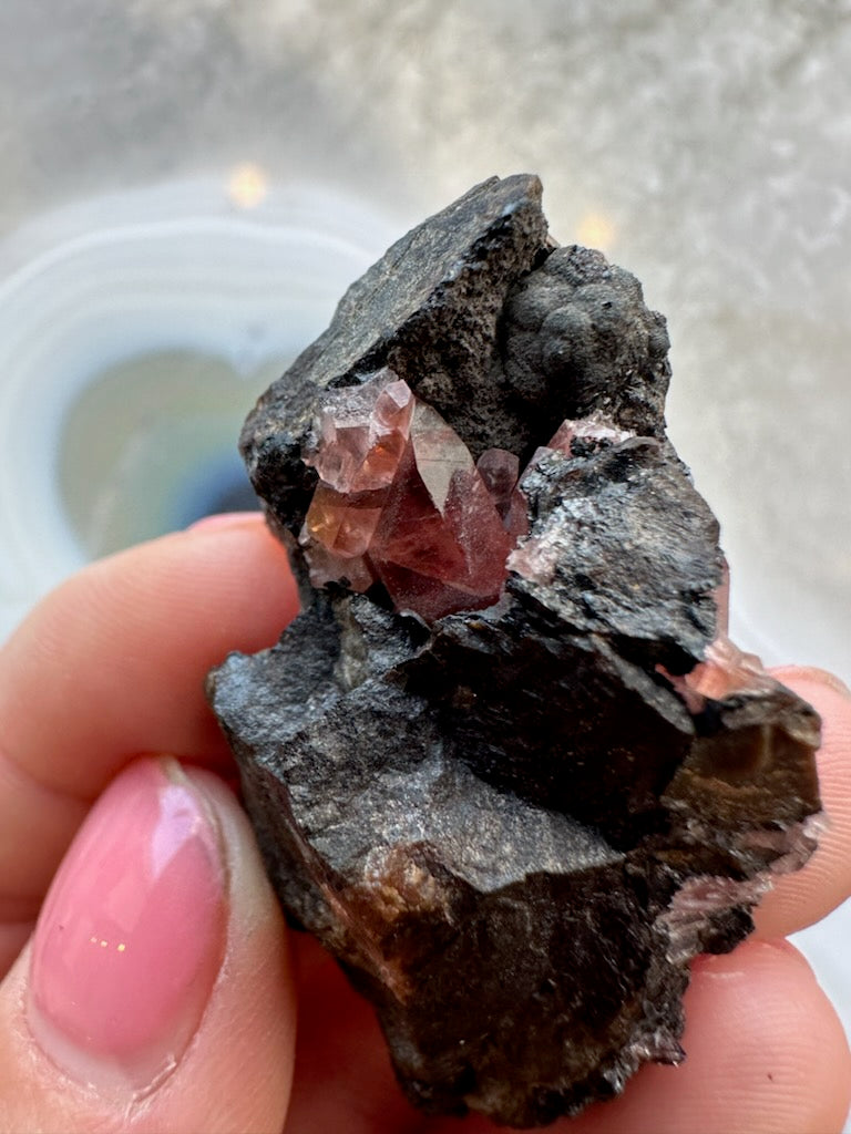 Rhodochrosite Gems on Matrix from Brazil by Rare Earth Gallery